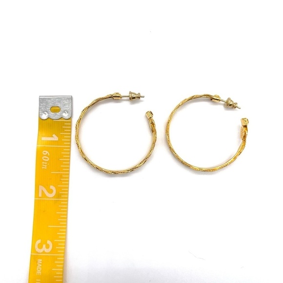 Gas Bijoux's Gold Tone Brass Braided Hoop Earrings - Picture 3 of 6